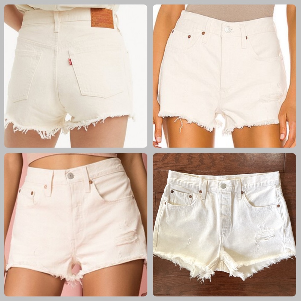 Levi’s 501 Natural Instinct High Waist Destroyed Raw Button Fly Jean Shorts 29